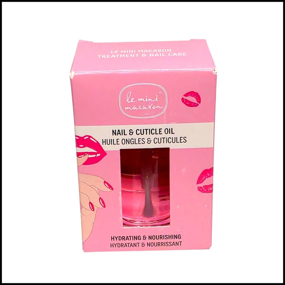 Le Mini Macaron Rose Kiss Nail Cuticle Oil Hydrating Nourishing 10ml